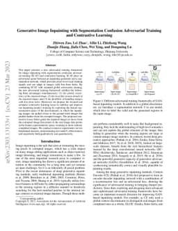 Generative Image Inpainting with Segmentation Confusion Adversarial
  Training and Contrastive Learning