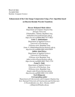 Enhancement of theColor Image Compression Using a New Algorithm based on
  Discrete Hermite Wavelet Transform