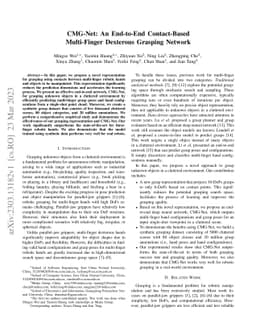CMG-Net: An End-to-End Contact-Based Multi-Finger Dexterous Grasping
  Network