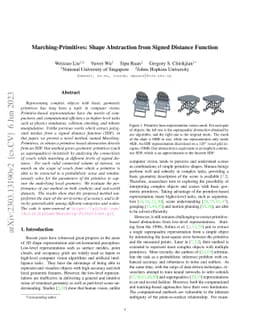 Marching-Primitives: Shape Abstraction from Signed Distance Function