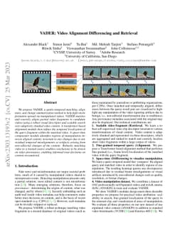 VADER: Video Alignment Differencing and Retrieval