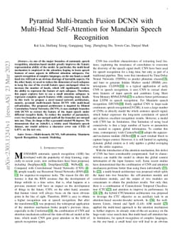 Pyramid Multi-branch Fusion DCNN with Multi-Head Self-Attention for
  Mandarin Speech Recognition