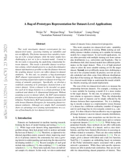 A Bag-of-Prototypes Representation for Dataset-Level Applications