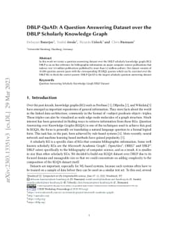 DBLP-QuAD: A Question Answering Dataset over the DBLP Scholarly
  Knowledge Graph
