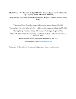 ChatGPT and a New Academic Reality: Artificial Intelligence-Written
  Research Papers and the Ethics of the Large Language Models in Scholarly
  Publishing
