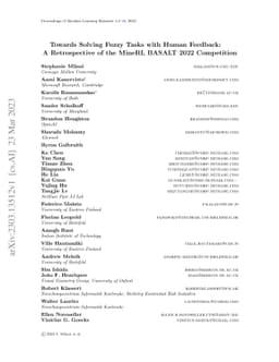 Towards Solving Fuzzy Tasks with Human Feedback: A Retrospective of the
  MineRL BASALT 2022 Competition