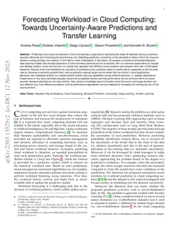 Forecasting Workload in Cloud Computing: Towards Uncertainty-Aware
  Predictions and Transfer Learning