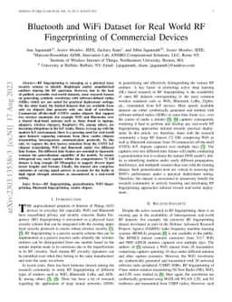 Bluetooth and WiFi Dataset for Real World RF Fingerprinting of
  Commercial Devices