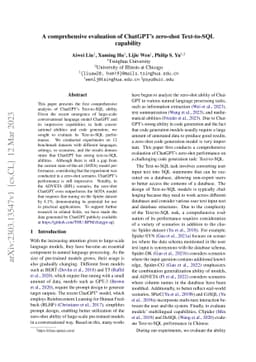 A comprehensive evaluation of ChatGPT's zero-shot Text-to-SQL capability