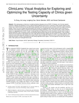 ClinicLens: Visual Analytics for Exploring and Optimizing the Testing
  Capacity of Clinics given Uncertainty