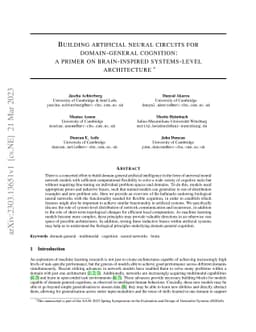 Building artificial neural circuits for domain-general cognition: a
  primer on brain-inspired systems-level architecture