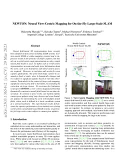 NEWTON: Neural View-Centric Mapping for On-the-Fly Large-Scale SLAM