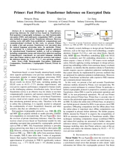 Primer: Fast Private Transformer Inference on Encrypted Data