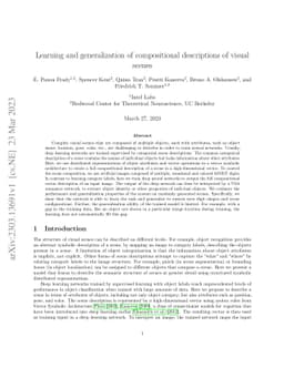 Learning and generalization of compositional representations of visual
  scenes
