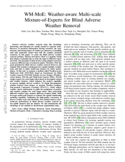 WM-MoE: Weather-aware Multi-scale Mixture-of-Experts for Blind Adverse
  Weather Removal