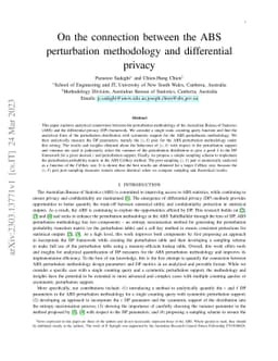 On the connection between the ABS perturbation methodology and
  differential privacy