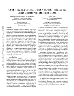 GSplit: Scaling Graph Neural Network Training on Large Graphs via
  Split-Parallelism
