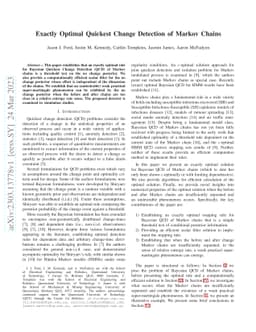 Exactly Optimal Quickest Change Detection of Markov Chains