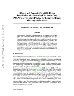 Efficient and Accurate Co-Visible Region Localization with Matching
  Key-Points Crop (MKPC): A Two-Stage Pipeline for Enhancing Image Matching
  Performance