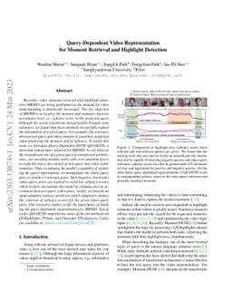 Query-Dependent Video Representation for Moment Retrieval and Highlight
  Detection