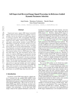 Self-Supervised Reversed Image Signal Processing via Reference-Guided
  Dynamic Parameter Selection