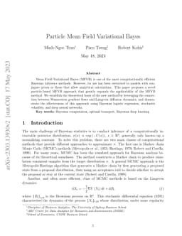 Particle Mean Field Variational Bayes