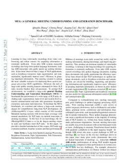 MUG: A General Meeting Understanding and Generation Benchmark