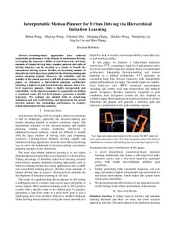 Interpretable Motion Planner for Urban Driving via Hierarchical
  Imitation Learning
