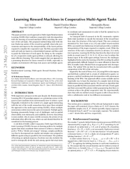 Learning Reward Machines in Cooperative Multi-Agent Tasks