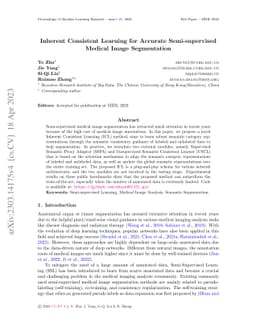 Inherent Consistent Learning for Accurate Semi-supervised Medical Image
  Segmentation