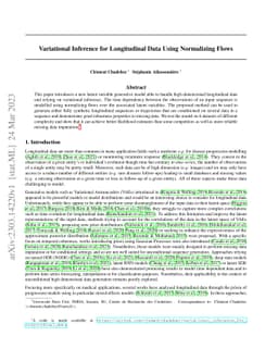 Variational Inference for Longitudinal Data Using Normalizing Flows