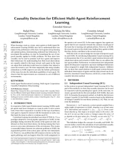 Causality Detection for Efficient Multi-Agent Reinforcement Learning