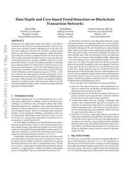 Data Depth and Core-based Trend Detection on Blockchain Transaction
  Networks