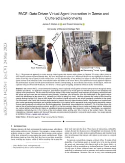 PACE: Data-Driven Virtual Agent Interaction in Dense and Cluttered
  Environments