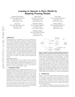 Learning to Operate in Open Worlds by Adapting Planning Models
