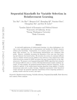 Sequential Knockoffs for Variable Selection in Reinforcement Learning