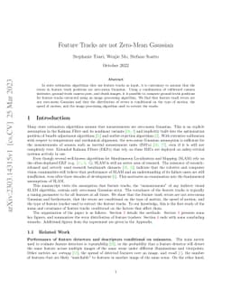 Feature Tracks are not Zero-Mean Gaussian