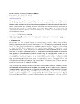 (Legal Design) Research through Litigation