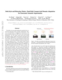 Both Style and Distortion Matter: Dual-Path Unsupervised Domain
  Adaptation for Panoramic Semantic Segmentation