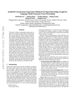 Sem4SAP: Synonymous Expression Mining From Open Knowledge Graph For
  Language Model Synonym-Aware Pretraining