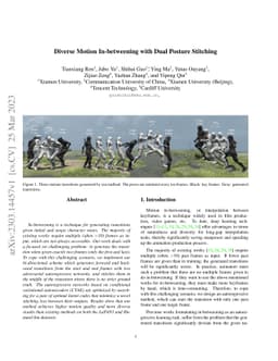 Diverse Motion In-betweening with Dual Posture Stitching