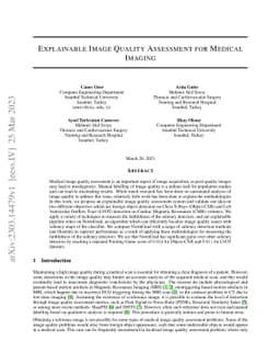 Explainable Image Quality Assessment for Medical Imaging
