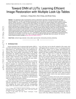 Toward DNN of LUTs: Learning Efficient Image Restoration with Multiple
  Look-Up Tables