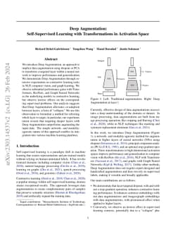 Deep Augmentation: Dropout as Augmentation for Self-Supervised Learning