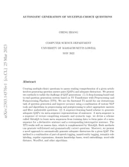 Automatic Generation of Multiple-Choice Questions