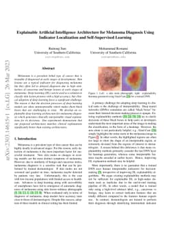 Explainable Artificial Intelligence Architecture for Melanoma Diagnosis
  Using Indicator Localization and Self-Supervised Learning