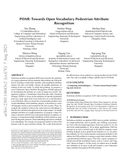 POAR: Towards Open Vocabulary Pedestrian Attribute Recognition