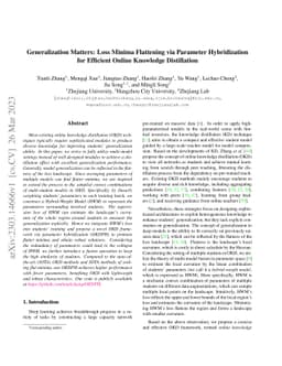 Generalization Matters: Loss Minima Flattening via Parameter
  Hybridization for Efficient Online Knowledge Distillation
