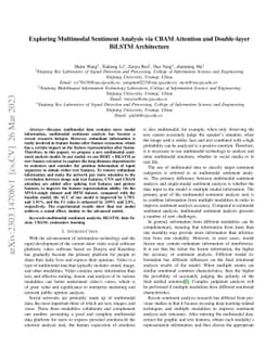 Exploring Multimodal Sentiment Analysis via CBAM Attention and
  Double-layer BiLSTM Architecture