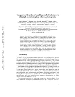 Unsupervised detection of small hyperreflective features in ultrahigh
  resolution optical coherence tomography